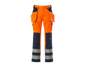 Pantaloni con tasche esterne SAFE COMPETE hi-vis arancio/blu navy