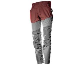 Pantaloni con tasche porta-ginocchiere CUSTOMIZED rosso autunno/grigio pietra