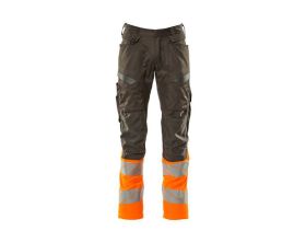 Pantaloni con tasche porta-ginocchiere ACCELERATE SAFE antracite scuro/hi-vis arancio