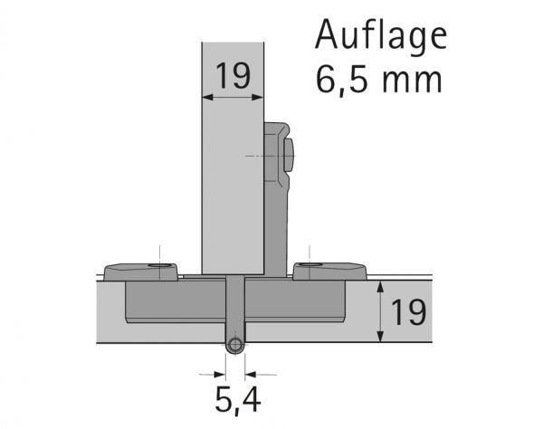 Cerniera per mobili modulari, fianchi e ante da 19 mm, fori in serie 32 mm Selekta Pro 2000