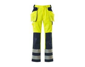 Pantaloni con tasche esterne SAFE COMPETE hi-vis giallo/blu navy