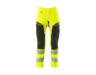 Pantaloni con tasche porta-ginocchiere ACCELERATE SAFE hi-vis giallo/nero