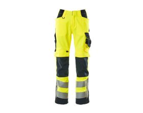 Pantaloni con tasche porta-ginocchiere SAFE SUPREME hi-vis giallo/blu navy scuro