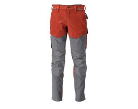 Pantaloni con tasche porta-ginocchiere CUSTOMIZED rosso autunno/grigio pietra