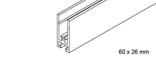 Profilo di telaio orizzontale per Hawa Divido 100 GR GRM
