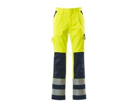 Pantaloni con tasche porta-ginocchiere SAFE COMPETE hi-vis giallo/blu navy