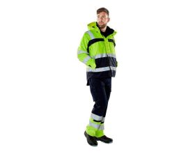Pantaloni con tasche porta-ginocchiere SAFE COMPETE navy/hi-vis orange
