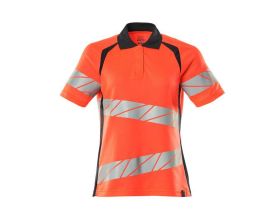 Polo ACCELERATE SAFE hi-vis rosso/blu navy scuro