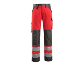 Pantaloni con tasche porta-ginocchiere SAFE LIGHT hi-vis rosso/antracite scuro