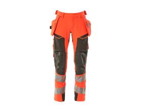 Pantaloni con tasche esterne ACCELERATE SAFE hi-vis rosso/antracite scuro