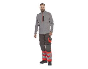 Pantaloni con tasche porta-ginocchiere SAFE SUPREME antracite scuro/hi-vis rosso