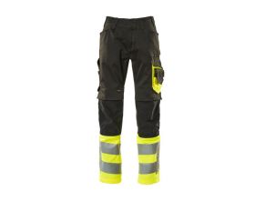 Pantaloni con tasche porta-ginocchiere SAFE SUPREME nero/hi-vis giallo